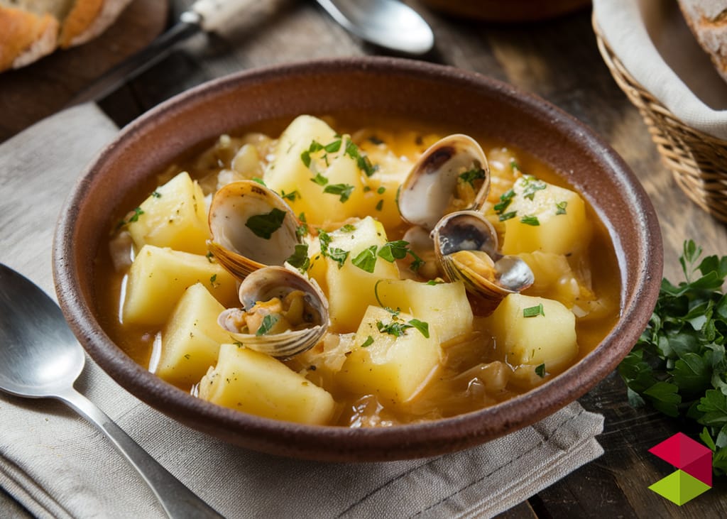 Receta Patatas con chirlas