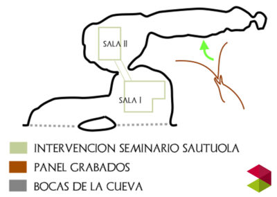 Mapa interior cueva Otero en Cantabria