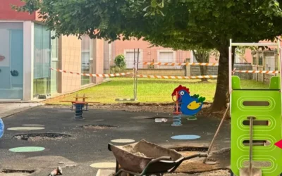 Arrancan las obras de renovación del parque infantil del Colegio Ramón y Cajal