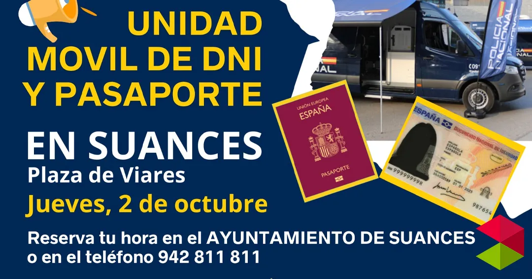 Noticias Suances El servicio VIDOC de la Policía Nacional expedirá DNI y Pasaportes en Suances