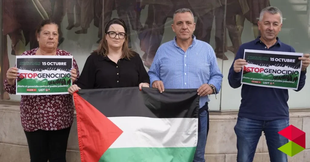 Noticias Santander CCOO y UGT de Cantabria registran la convocatoria de las movilizaciones por Palestina del 15 de octubre