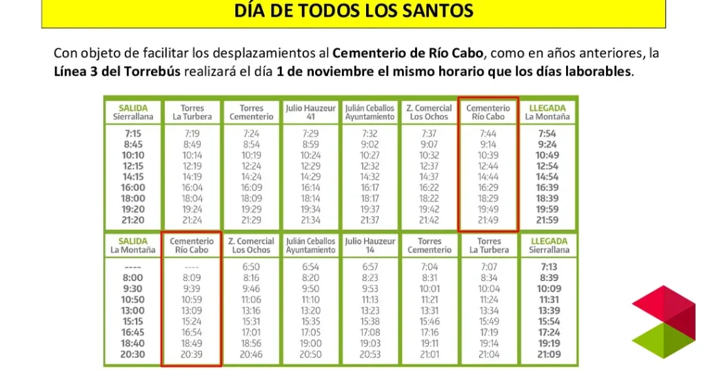 Noticias Torrelavega El Torrebus facilitará los desplazamientos al Cementerio de Río Cabo el Día de Todos los Santos