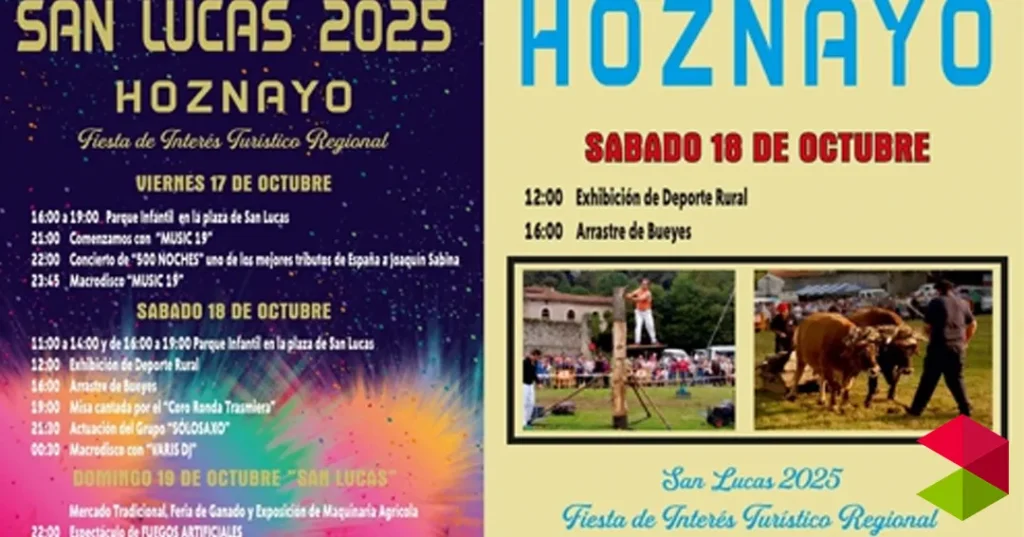 Programa fiestas de San Lucas en Hoznayo 2025