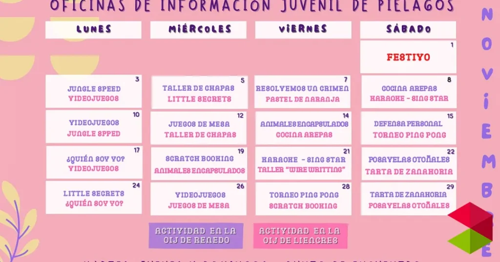 Noticias Piélagos Piélagos programará más de una treintena de propuestas de ocio alternativo en noviembre