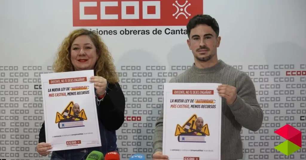 Noticias Cantabria CCOO tacha el Anteproyecto de Ley de Autoridad del profesorado de “fantasma jurídico” elaborado al margen de la comunidad educativa