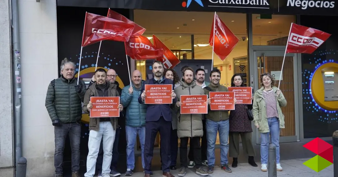 CCOO se moviliza con la plantilla de CaixaBank ante la presión que sufre a pesar de los beneficios récord de la entidad