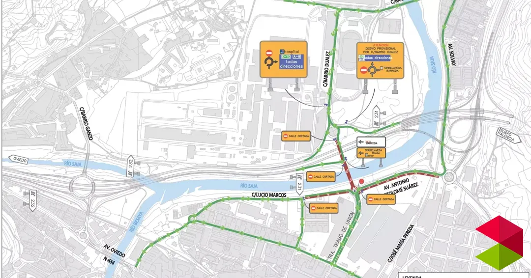 Corte de tráfico hasta el 15 de abril en Torrelavega